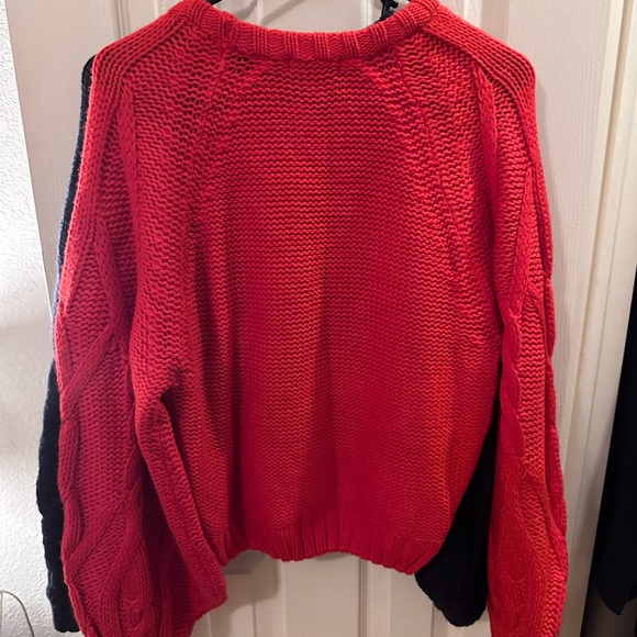 Brave souls chunky knit sweaters in red and blue - Picture 3 of 7